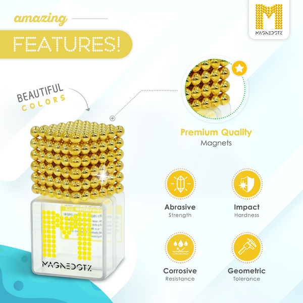 5MM Gold MagneDotZ magnetic balls - desktop fidget toy