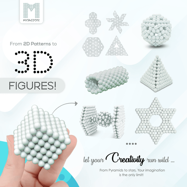 5MM White MagneDotz magnetic balls desktop fidget toy MagneDotZ