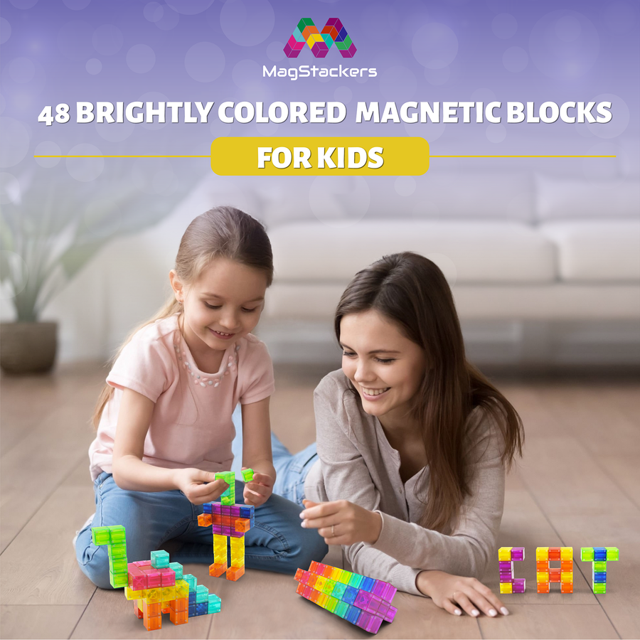 48 Piece Magnetic Building Blocks