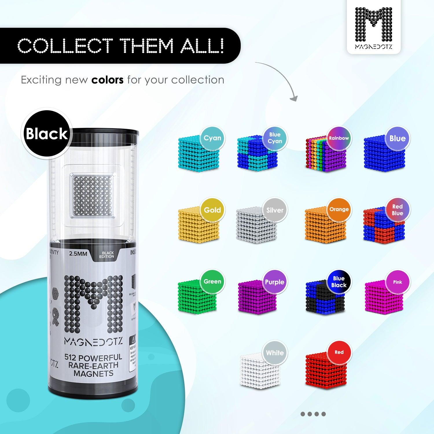 Black MagneDotZ 512pcs - Magnetic Balls for Stress Relief Fun