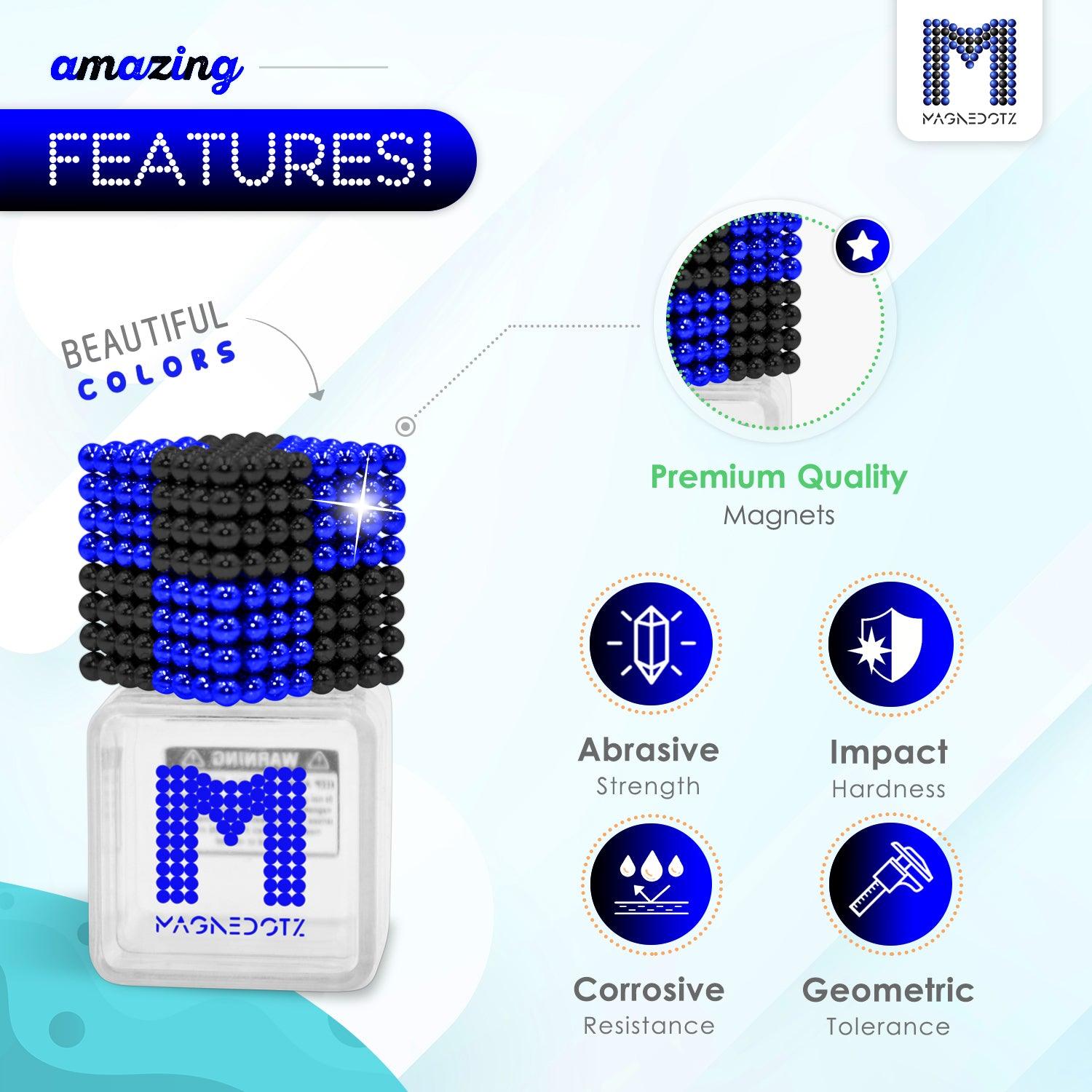 2.5 MM Blue & Black MagneDotZ 512pcs