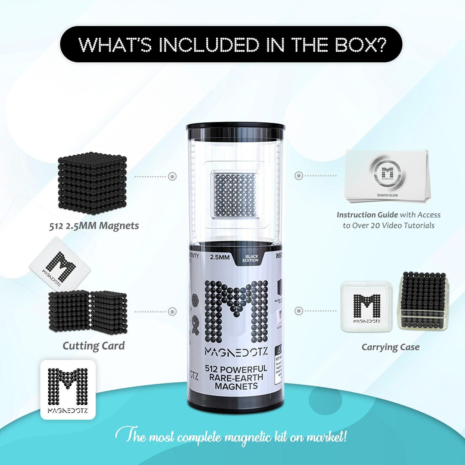 Black MagneDotZ 512pcs - Magnetic Balls for Stress Relief Fun