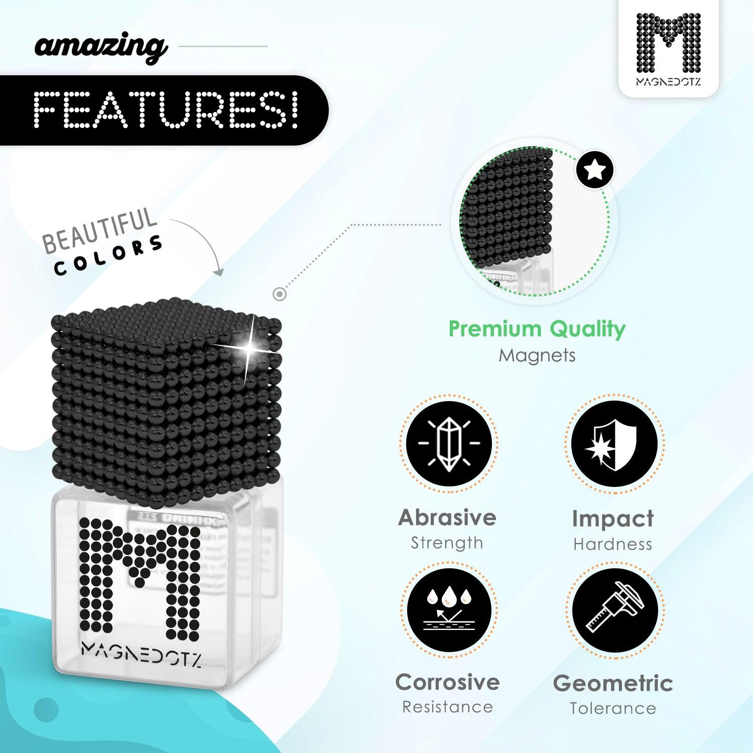 2.5MM Black MagneDotZ 1000 pcs