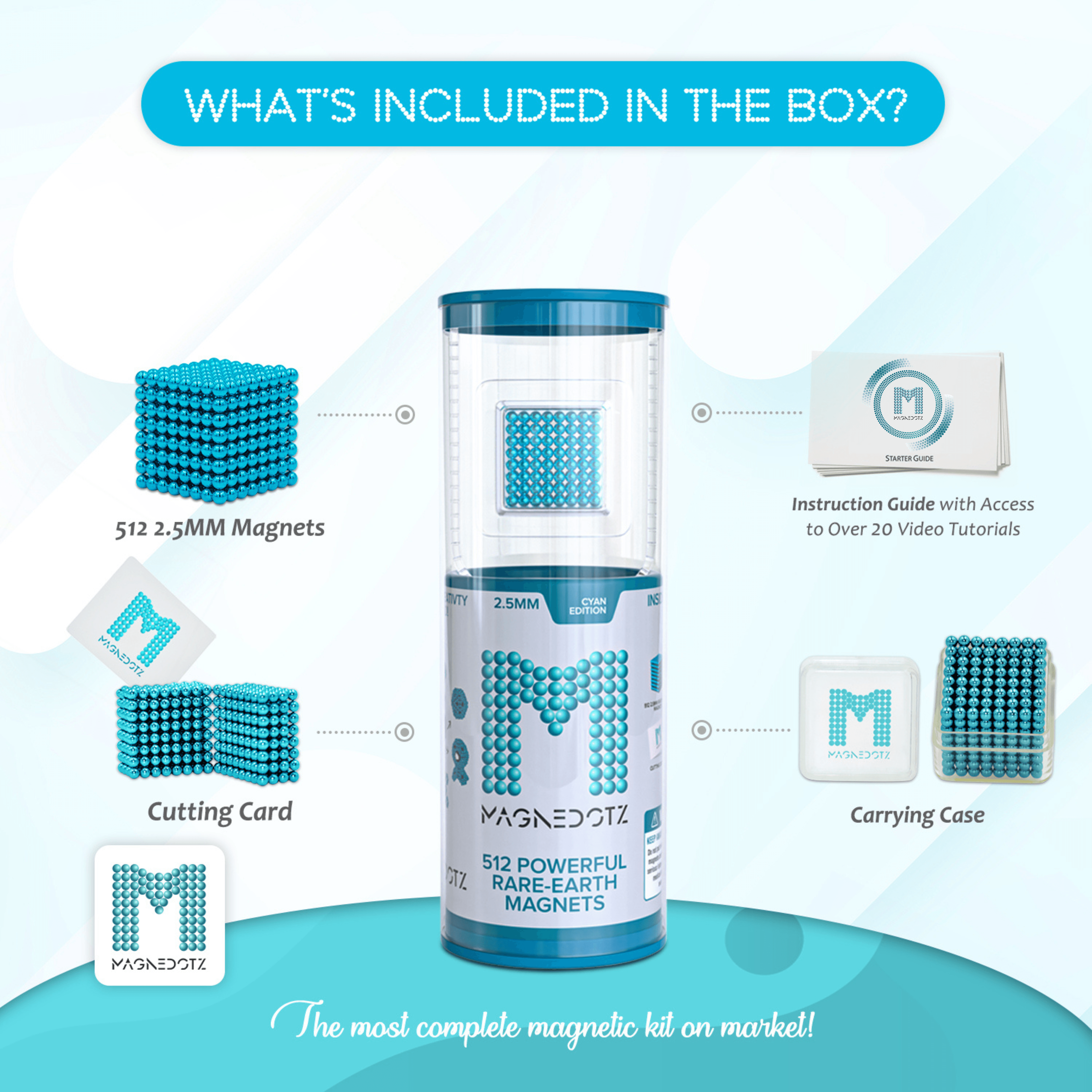 2.5 MM Cyan MagneDotZ 512pcs