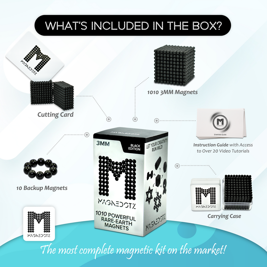 3MM Black MagneDotZ 1010 pcs