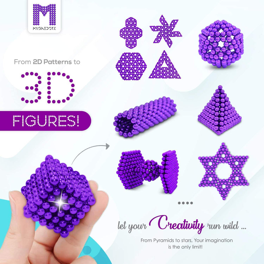 5MM Purple MagneDotZ magnetic balls - desktop fidget toy
