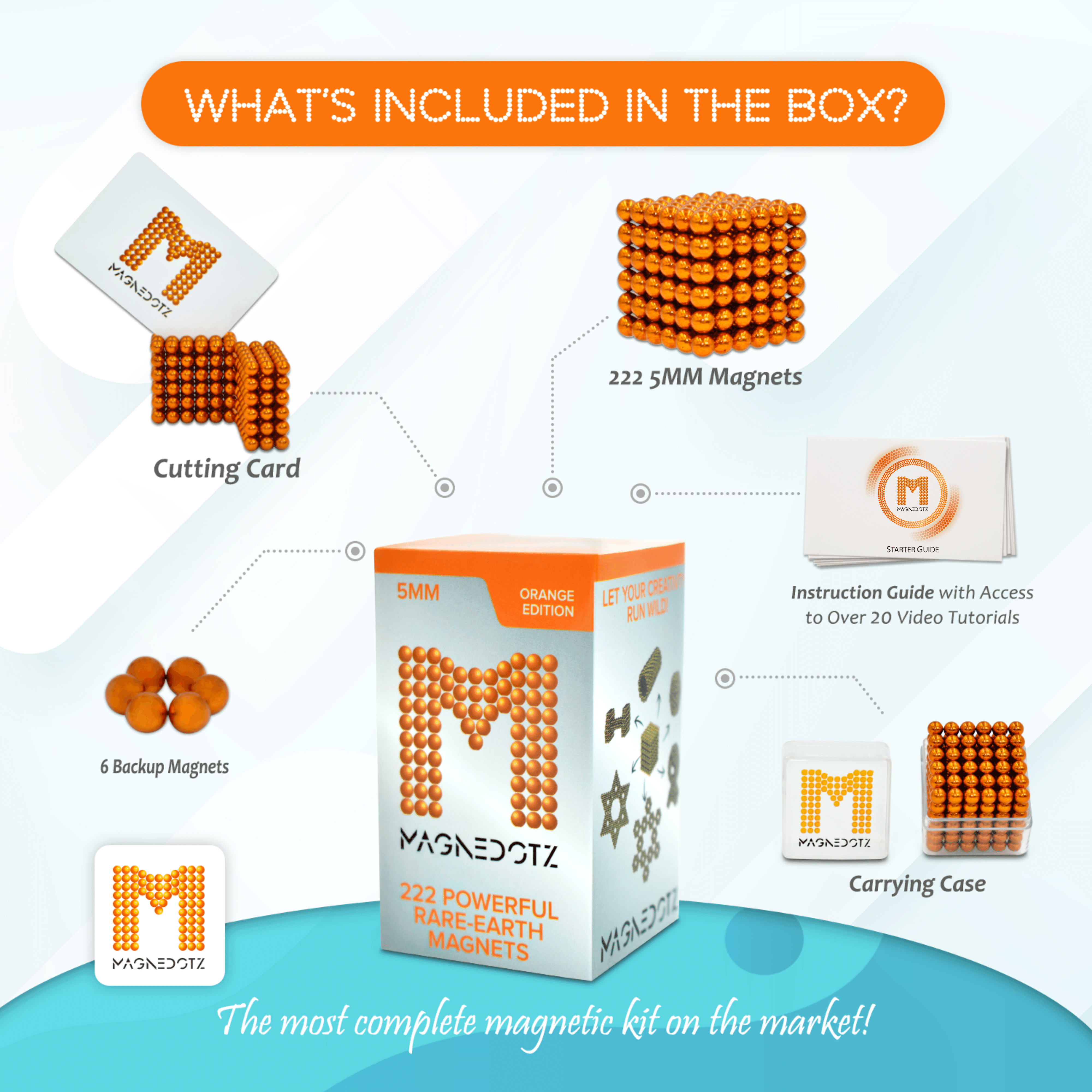 5MM Orange MagneDotz magnetic balls - desktop fidget toy – MagneDotZ